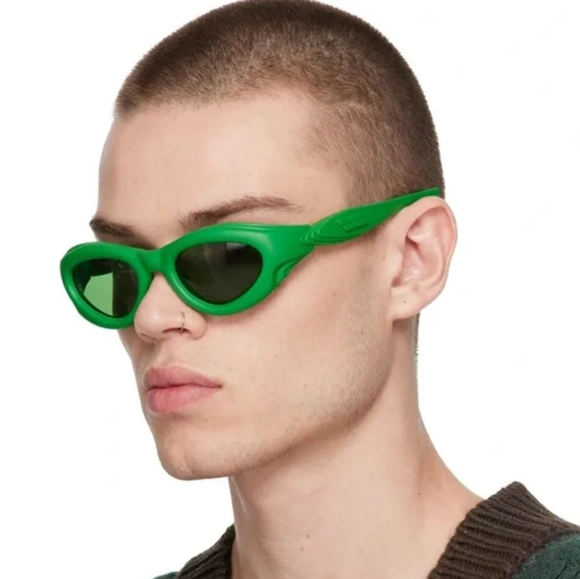 NEW BOTTEGA VENETA UNISEX GREEN BB1162S 002 SUNGLASSES - Picture 2 of 6